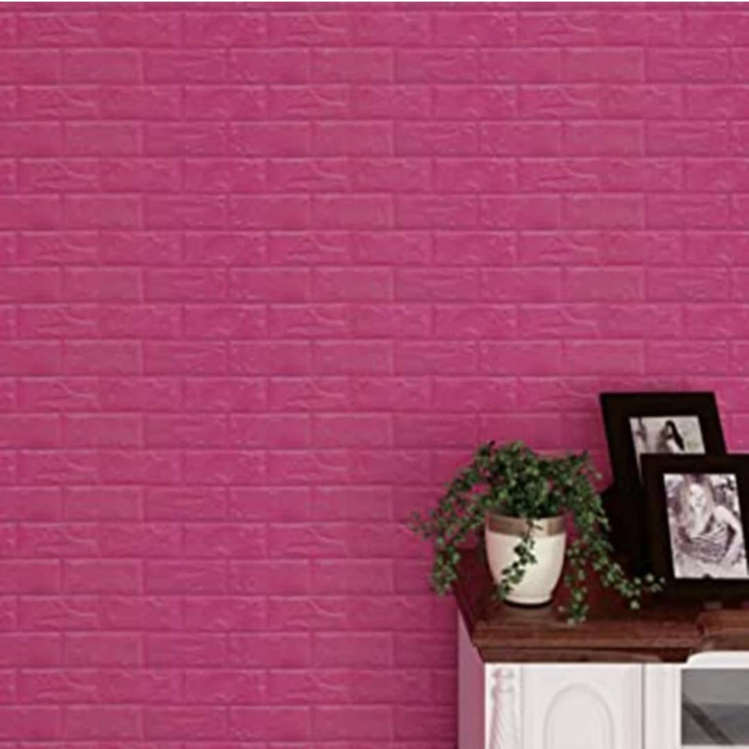 KSE 3D Foam Pink Brick Wallpaper/Self-Adhesive Wall Stickers for DIY Décor/Waterproof Brick Wall Sticker for Homes, Hotels, Bedrooms, Kitchens, and Cafes/Stylish (Size: 70x77 cm) (B0BNVXB1MD) Amazon Price History, Amazon Price Tracker