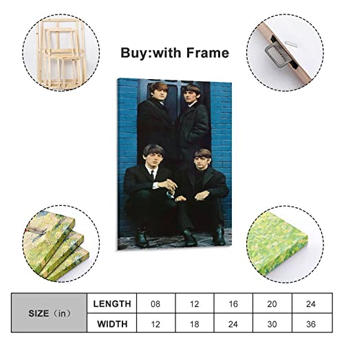 Poster décoratif sur toile pour chambre à coucher et chambre à coucher des Beatles (60 x 90 cm) - Les Beatles, Paul McCartney, John Lennon, RIngo Starr, George Harrison Poster décoratif sur toile pour chambre à coucher et chambre à coucher des Beatles (60 x 90 cm) – Image 3