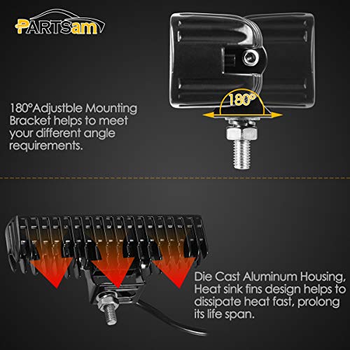 Partsam GTCV-0964099239 6 Inch Led Light Bar White 36W 6500K Super Bright Spot Work Pods Single Row Off Road Driving Fog Boat Light Waterproof Suv Atv 4Wd Car Truck Golf Cart 12V 24V Ip67 thumb #2
