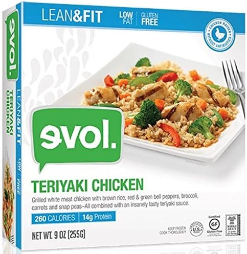 Evol Lean and Fit Teriyaki Chicken Single Serve Meal, 9 Ounce -- 8 per case.