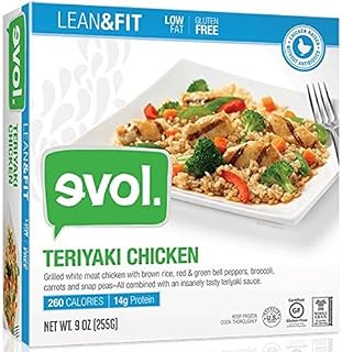 Evol Lean and Fit Teriyaki Chicken Single Serve Meal, 9 Ounce -- 8 per case.