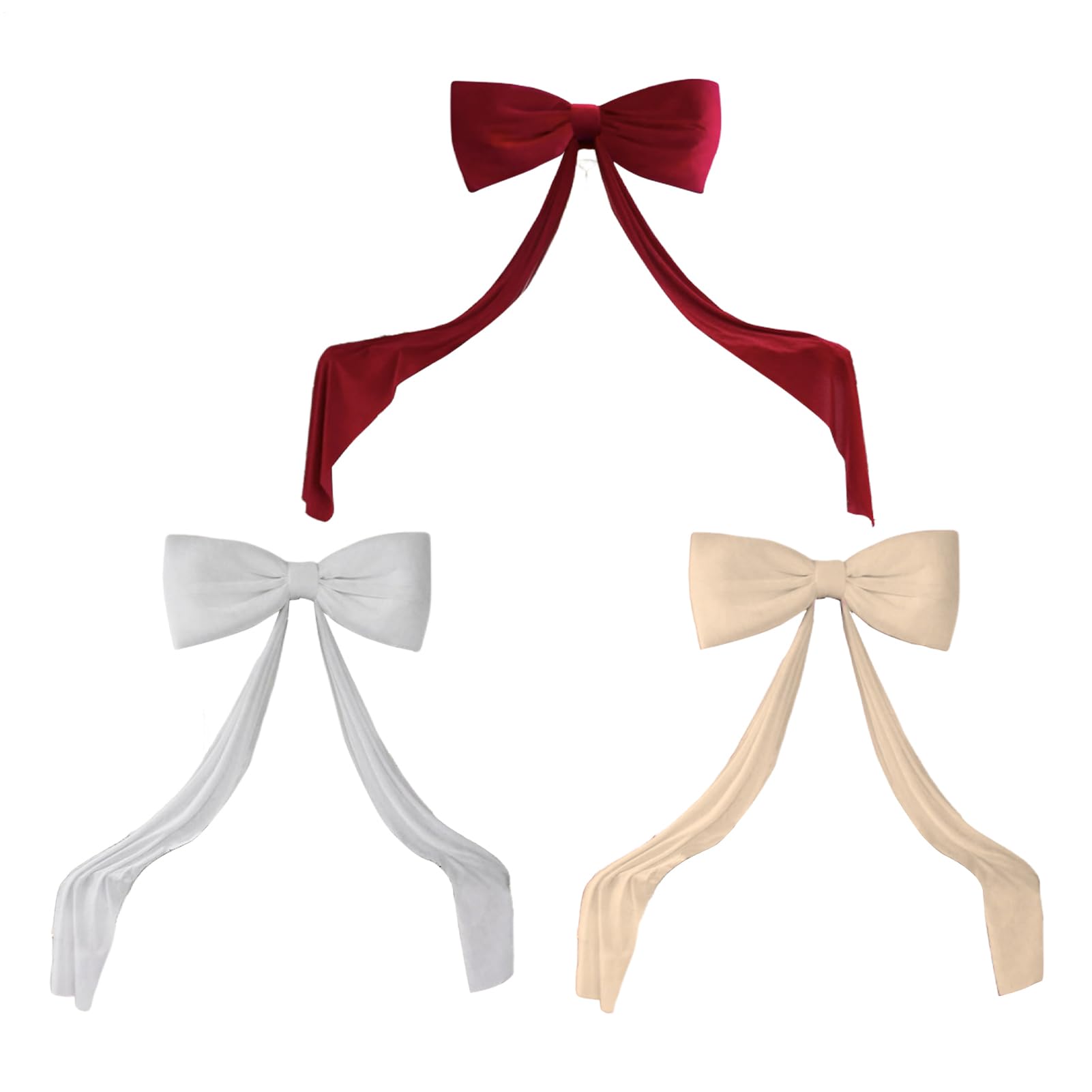 Generisch 3pcs 180cm Rote Schleife, Schleifen Weihnachtsbaum Bögen, Weihnachtsschleifen, Zierschleifen, Weihnachtsdeko, Geschenkschleife Für Weihnachtsbaum, Weihnachtskranz Dekorationen, Geschenke