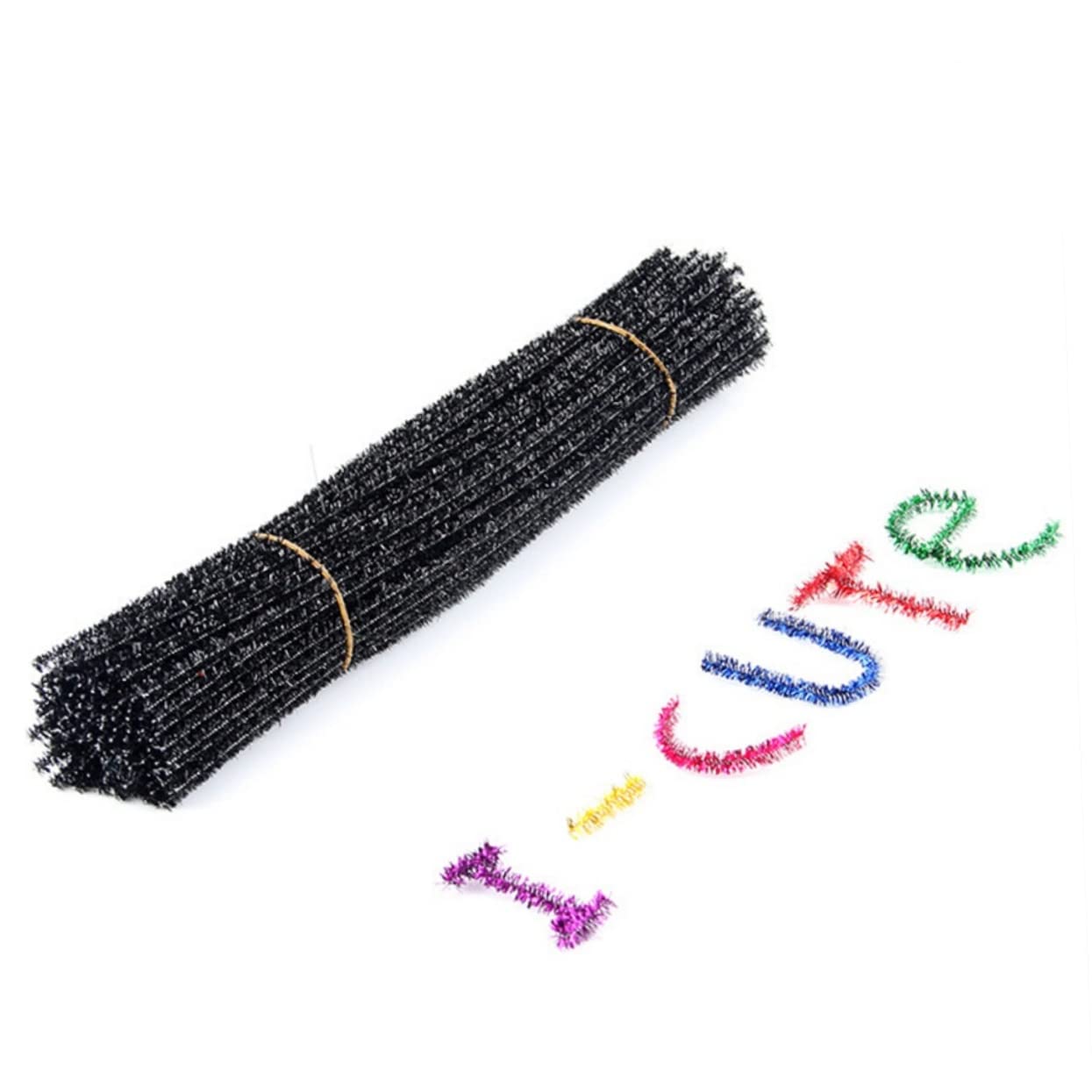 JEWEDECO 30cm Long Twisted Stems Ornaments Gold Tinsel Tree Decor Creative DIY Toys for Kids Vintage Christmas Decorations