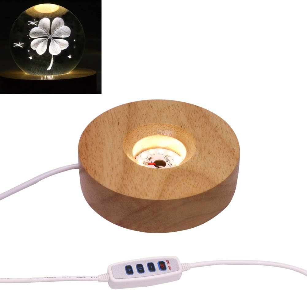 DEOTPSMI 3 Colors Adjustable Display Base 12 LED Light Stand Base for 3D Crystals Glass Resin Art