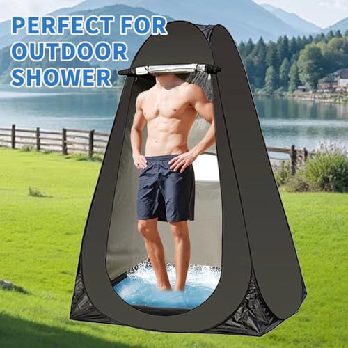 Ducha de Camping TVWVT Portable Shower Pan, bandeja plegable 41" x 41" x 5" con organizador de malla miniatura 5