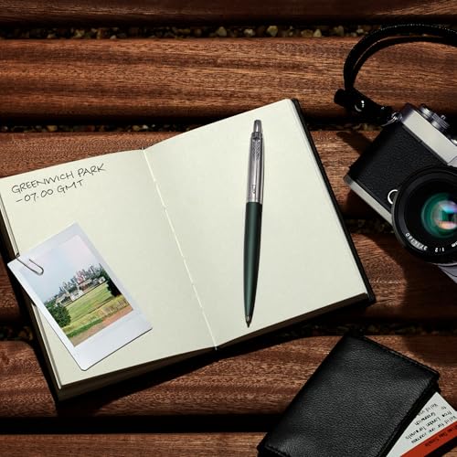 Parker Jotter Penna A Sfera Xl Finitura Cromata Punta Media Inchiostro Blu Confezione Regalo Greenwich Matte Green - 4