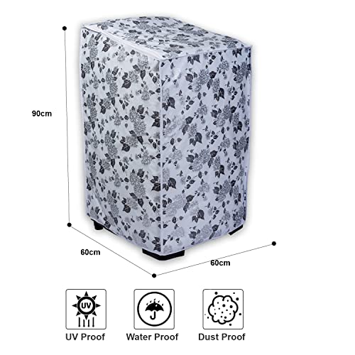 Image of Washing Machine Cover Suitable for Top Load Bosch 9.5 Kg & 10 Kg (60cmsX60cmsX90cms, Half White & Grey)