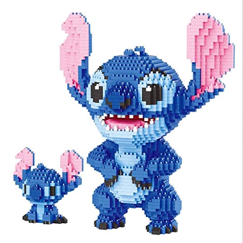 HYJYXQ 2 bloques de construcción nano, azul anime modelo micro bloques 3D, kit de construcción de bloques de puntada, juguetes de interacción entre padres e hijos Cover