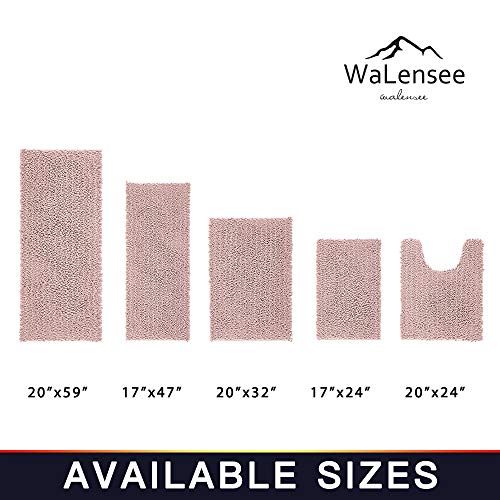 Walensee Bathroom Rug Non Slip Bath Mat (24X17 Inch Dusty Pink) Water Absorbent Super Soft Shaggy Chenille Machine Washable Dry Extra Thick Perfect Absorbant Best Small Plush Carpet For Shower Floor #TOP6