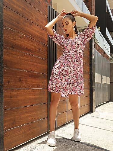 Image of OOMPH! Women's Crepe Fit and Flare Knee-Length Dress
