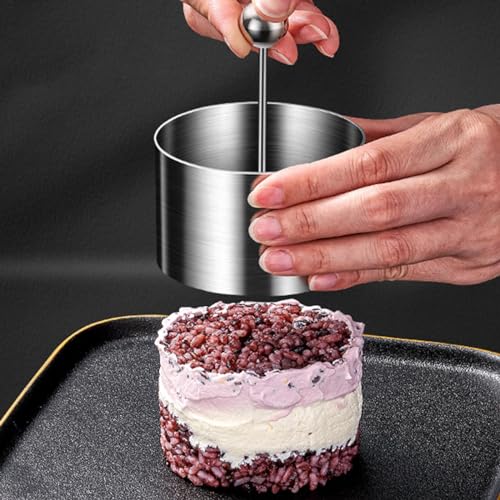 Mini anillo para hornear pudín y pan con prensa desmoldadora manual 5
