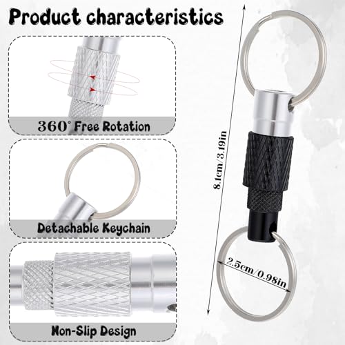 Tyqour 2 Stück Abnehmbarer Schnellverschluss Schlüsselanhänger Schlüsselbund Schlüsselring Doppel Geteilt Schlüsselringe für Home Auto Zubehör Schloss Halter
