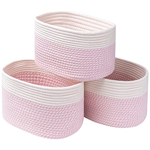 Image of CubesLand Cotton Rope Baskets for Shelves Storage,Cube Shelf Closet Storage Baskets Bins Set 3,Long-lasting &Skin-friendly Toy Storage Basket Bin,Stylish Room Decor Basket,Woven Basket for Shelves