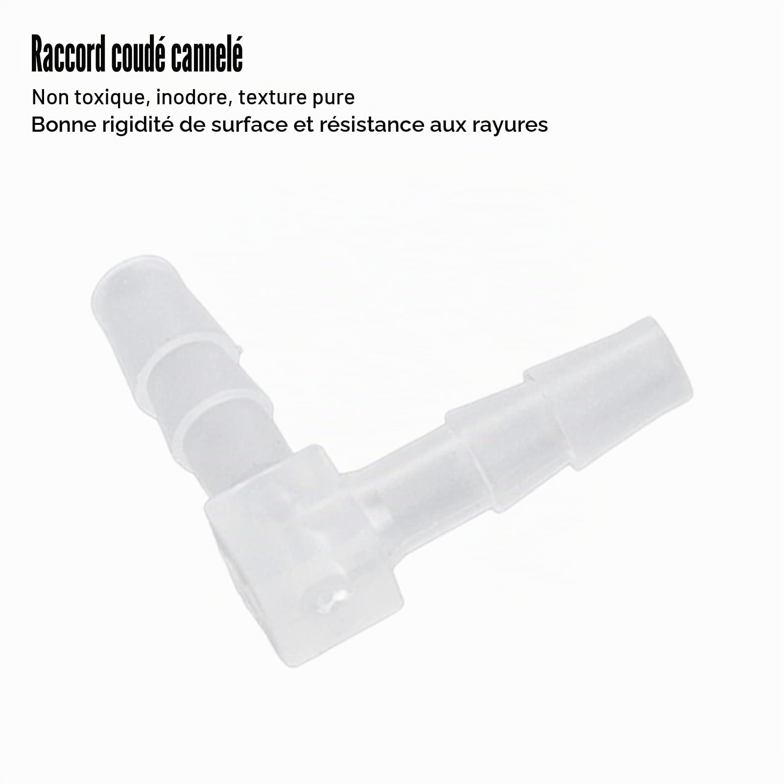 Raccord Elbow en Plastique 10 pièces, Joint Splicer Mender Adapter Union Adapter 90° L Fitting (4mm)