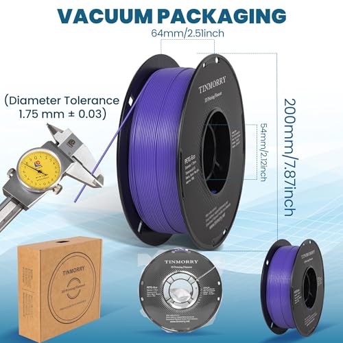 Image of TINMORRY PETG Filament 1.75, Rapid PETG-Eco 3D Printer Filament, Compatible with Most FDM 3D Printers, 1 KG 1 Spool, Vinca Blue