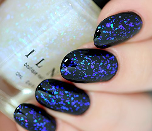 Image of ILNP Spaced Out - Deep Blue, Purple Color Shifting Iridescent Flakie Topper Nail Polish