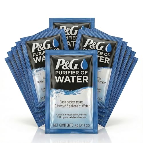 P&G Purifier of Water Portable Water Purifier Packets. Emergency Water Filter Purification Powder...