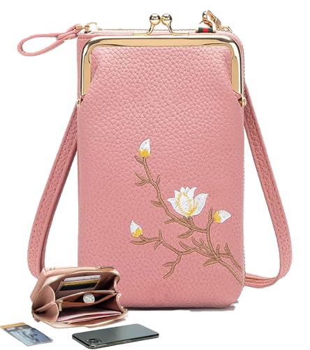 Women Sling Cross-Body Wallet With Mobile Cell Phone Holder, Mini Cross Body Bag, Small Crossbody Purses for Women
