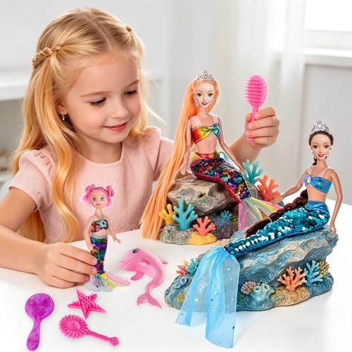 Set de muñecas sirena de 11.5 pulgadas con accesorios miniatura 6