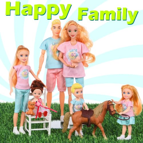 Set de 7 muñecos familia con accesorios miniatura 6