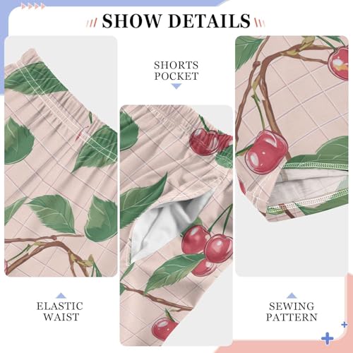 Pajama Bottoms, Pajamas Long Pant Cherry Fruits Lounge Wear Casual Sleep Pants Soft Pjs Sleepwear4