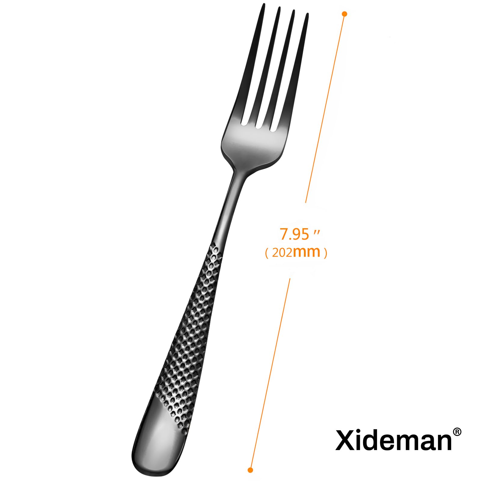 Xideman® Premium Hammered Dinner Forks (20.7cm), 6-Piece, 18/10 Stainless Steel Cutlery Forks Set - Image 2