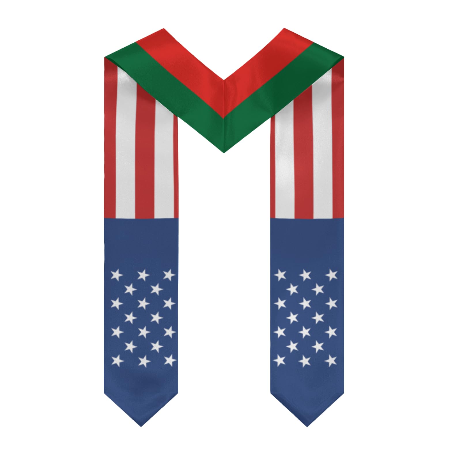 Portugal Portuguese Flag Graduation Stole Sash Shawl for Men Women Thickened V-Neck Scarf Double-sided for International Students Teachers Study Aboard Graduate Gift 72 inches Unisex