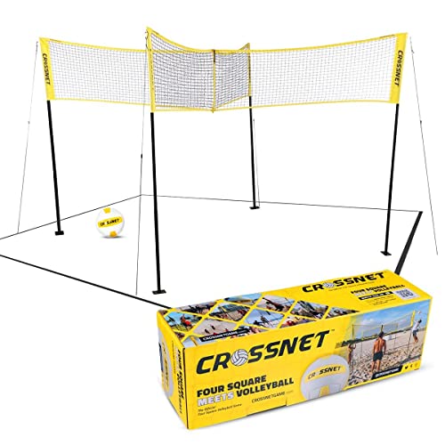 Filet Volley Extérieur A11N SPORTS 32 Pieds, Jaune, Robuste, Boîte Ouverte