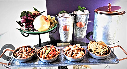 Galrose Galvanized Iron Insulated Ice Bucket – Rose Gold Lid, 2 Liter Stainless Steel Double Wall 5.5" X 6” Rustic Wine Chiller Or Champagne Bucket. Unique 6Th Iron Anniversary Or Birthday Gift #TOP7