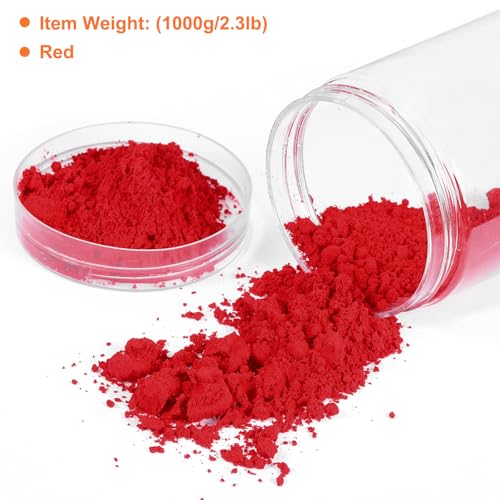 QUARKZMAN Eisen Oxid Pigment Pulver Beton Pigment Pulver für Künstlerische Malerei Beton Ziegel Fliesen Farbe Rot (1000g/2.2lb)