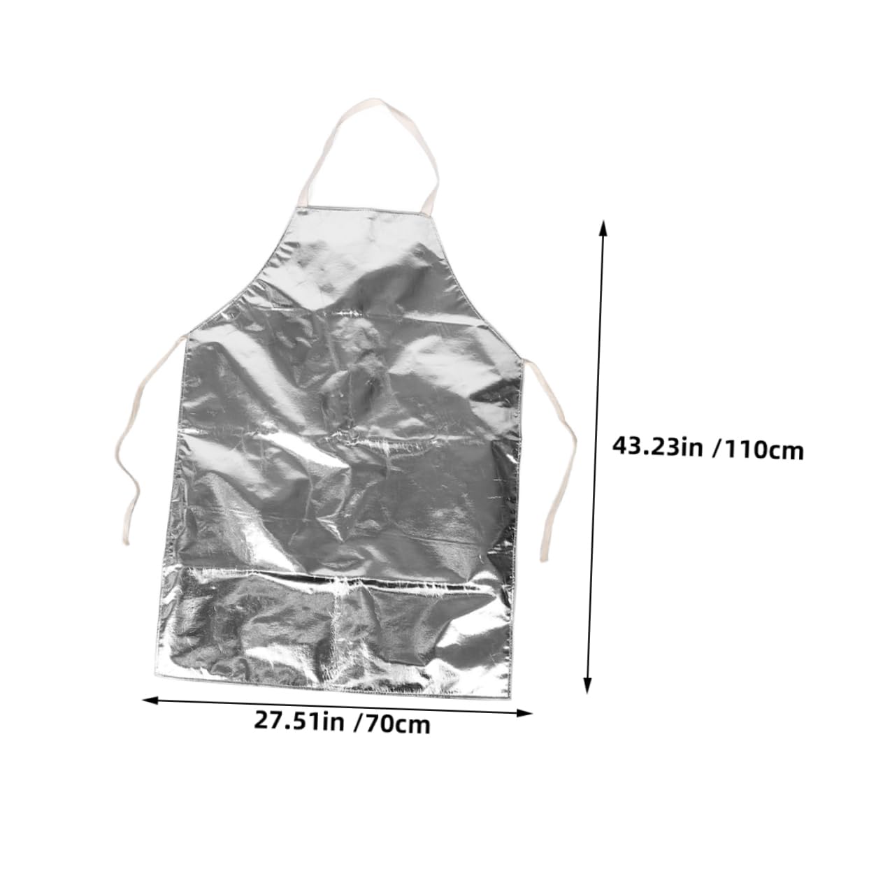 NUOBESTY Industrieschürze aus Aramid mit Aluminiumplattierung Hitzebeständige Schürze mit Verstellbaren Trägern Feuerfeste Schutzkleidung für Industrielle Schmelzarbeiten