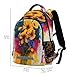 ALAZA Watercolor German Flag Yellow Flowers Backpack for Boys Girls Students Elementary School Bag Kids Bookbag Travel Daypack