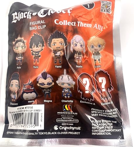 Image of Black Clover Series 1 - 5 inch Collectible Bag Clip - Blind Bag (ONE Random Figure) - Anime Character Keychain /Backpack Accessory | Official Licensed Merchandise