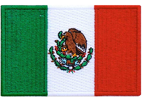 Graphic Dust Mexico Flag Embroidered Iron On Patch Applique Mexican Flag Costume Uniform DIY Jean Jacket