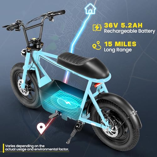 Caroma Peak Electric Scooter with Seat (Blue) - 800W Motor, 20 MPH Top Speed, 25 Mile Range - Image 4