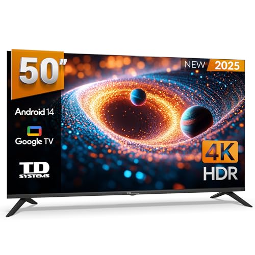 TD Systems - Smart TV 50 Pulgadas 4k, Android 14 GTV, Television TDT HD, Modelo 2025, Televisor con 3 años de garantía - PRIME50C21GLE