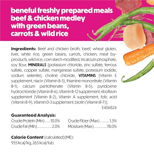 Image of Purina Beneful Dog Food Freshly Prepared Meals Beef and Chicken Medley with Green Beans, Carrots and Wild Rice - (Pack of 8) 10 oz. Tubs