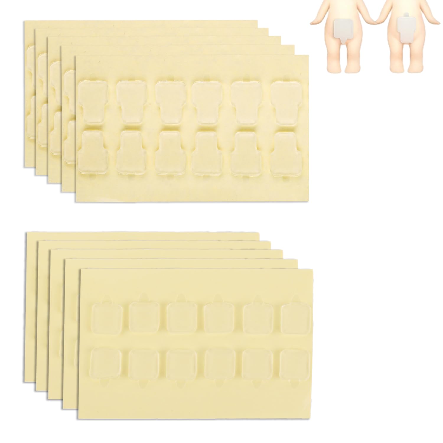 120pcs Adhesive Tape for Sonny Angel Hipper, Double-Sided Clear Glue Sticky Putty Removable Mini Figures Sticker Pads Replacement Residue-Free & Secure Hold for DIY Decor