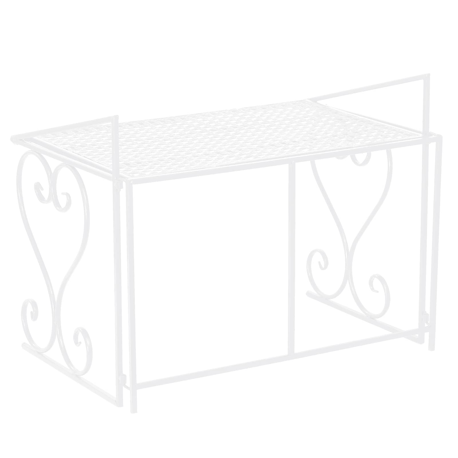 Dazone Etagère Micro-Ondes en Métal, Support de Four Micro-Onde Amovible Rangement de Cuisine avec 2 Niveaux pour Placer Four à Micro-Ondes, Vaisselle, Cafetière, Assiette ou Épices (Blanc)