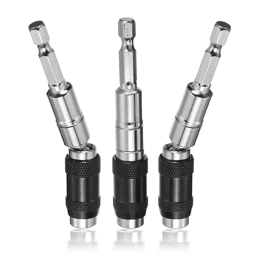 Mesee 3 Pieces Magnetic Pivoting Bit Tip Holder 1/4'' Hex Shank