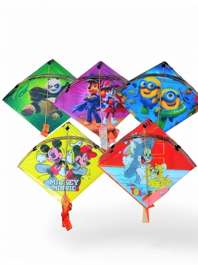 JC Premium Toys & Gift Gallery Plastic Premium Cartoon Character Kites for Decoration & Flying Assorted Colours, Pack of 10, 20 * 20 Inch, Multicolored Famous for Flying, Kites-image-7