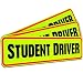 Student Driver Magnet Car Signs for The Novice or Beginner. Better Than A Decal or Bumper Sticker (Reusable) Reflective Magnetic Large Bold Visible Text (12" Student Driver Reflective)
