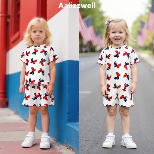 Image of Aalizzwell Toddler Girl 4th of July Clothes