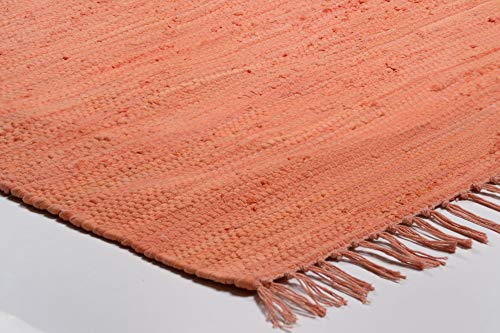 Theko Happy Cotton Rug, 100% Cotton, 40 x 60 cm, Orange, 40 x 60 cm (Rectangular) - Image 3