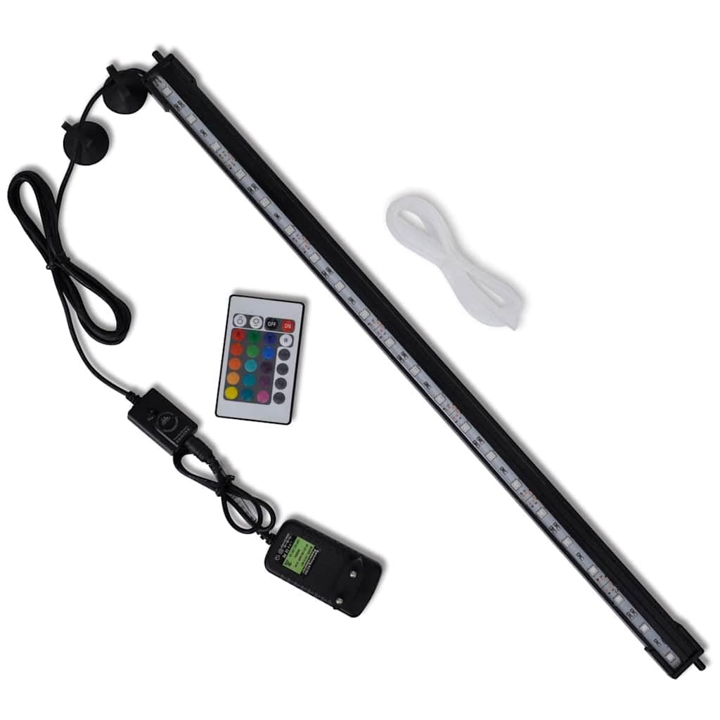 Mangloder LED Aquarium Blasenlampe RGB 56,5 cm, Aquarium Beleuchtung, Unterwasser leuchte, wasserdicht IP67, dimmbar, fischbecken licht, vollspektrum licht, 21 LEDs, Fernbedienung