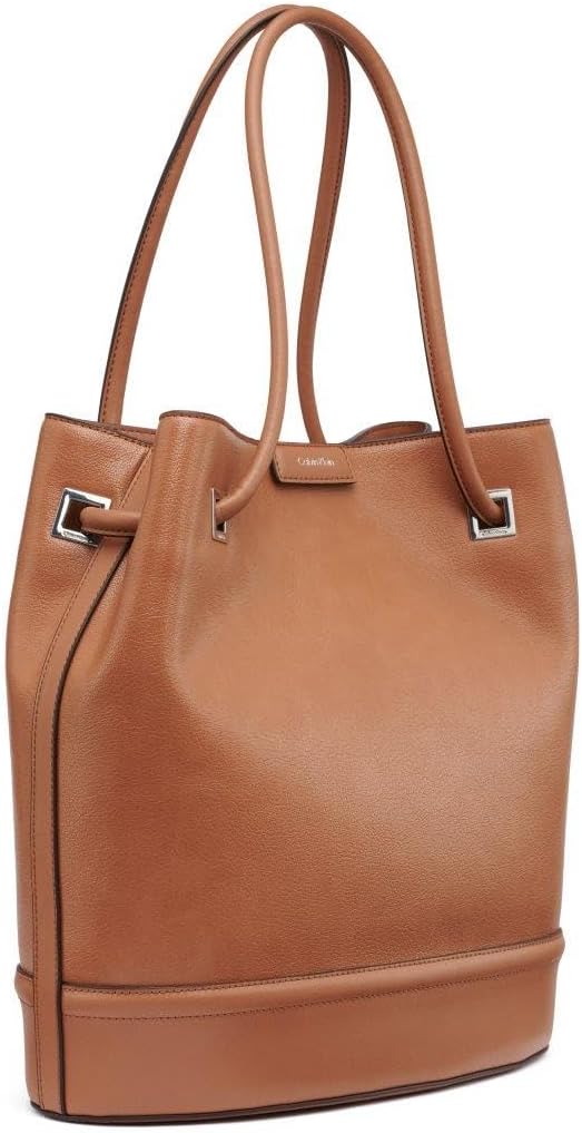 Calvin Klein Women's Ash Tote Bag – North/South, Vegan Leather, 2 Pockets