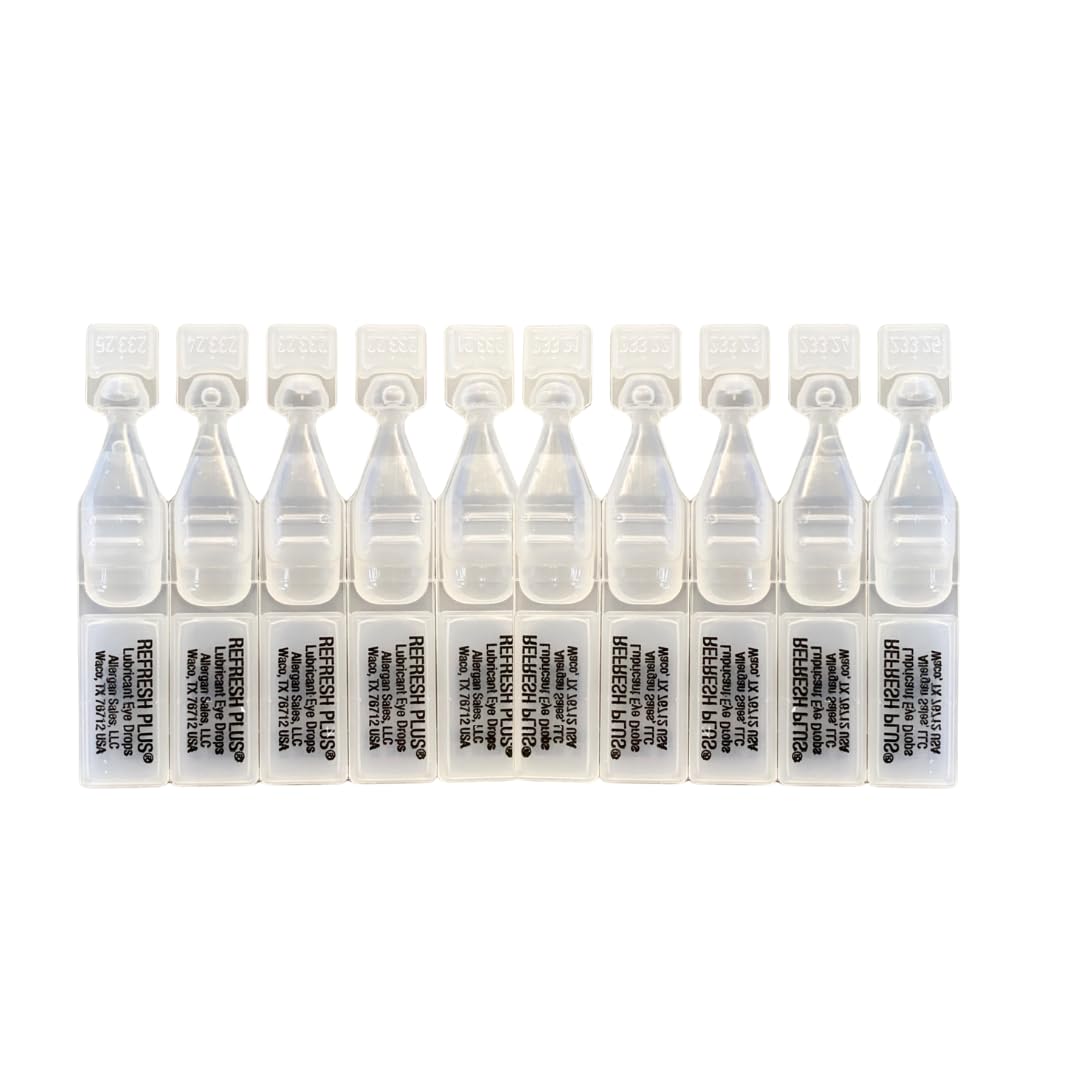 Hart Health Refresh Plus Eye Drops, 0.01 Ounce Vial, 10 Vials Per Bag, Soothes and Lubricates, Removes Redness