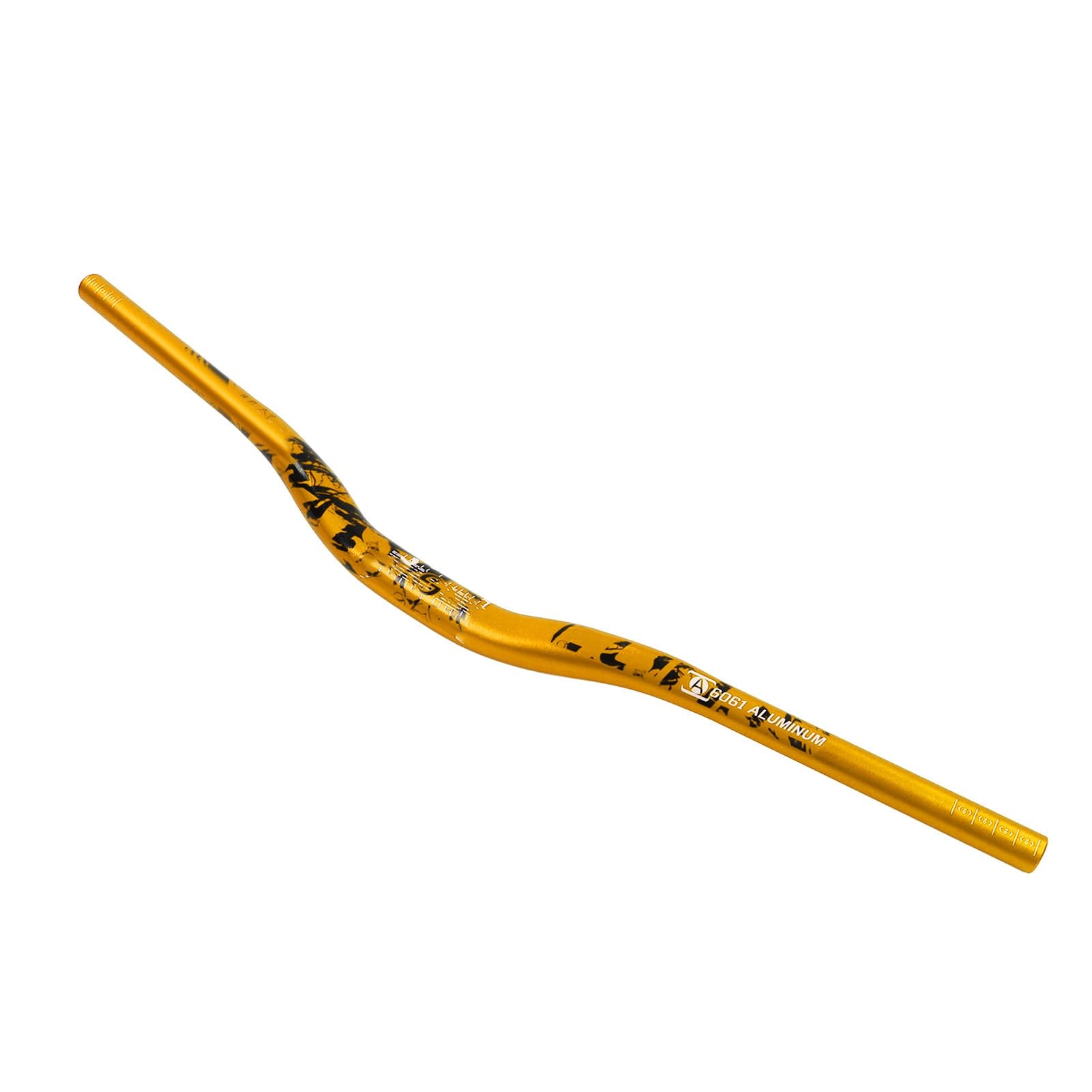 Guidon de vélo extra long 31,8 x 720 mm en alliage d'aluminium, rehausseur pour VTT, vélos de trail et vélo tout-terrain, prise en main confortable (Jaune)