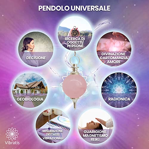 Pendolo Esoterico Divinatorio in QUARZO ROSA