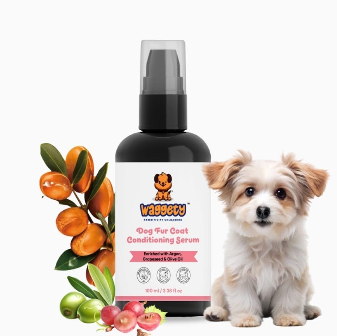 Waggety Dog Fur Coat Conditioning Serum|No Rinse Conditioner|Argan, Grapeseed & Olive Oil|100 Milliliter (B0D9M83TGN) Amazon Price History, Amazon Price Tracker